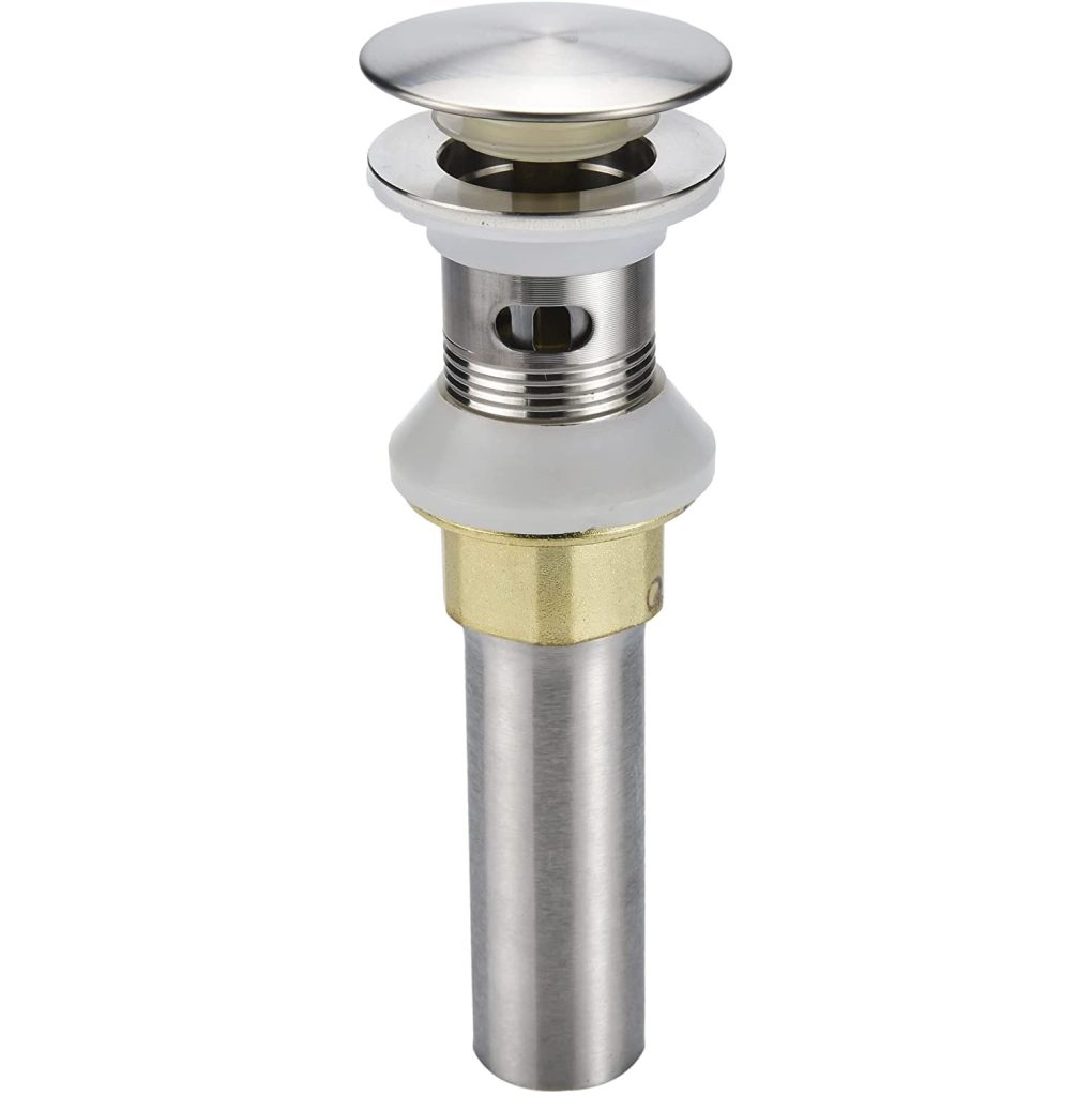 Brushed Nickel Pop Up Drain Stopper with Overflow – Bathroom Sink Drain ...